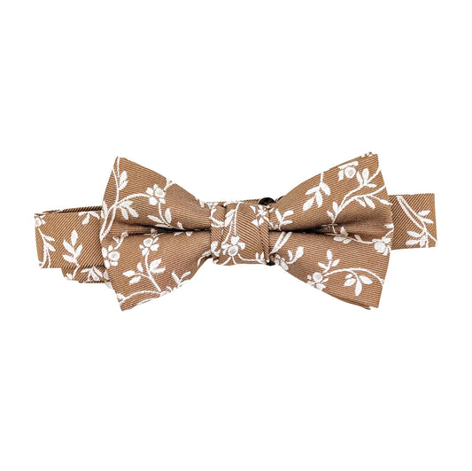 Bronze Leaves boys bow tie on adjustable neckstrap