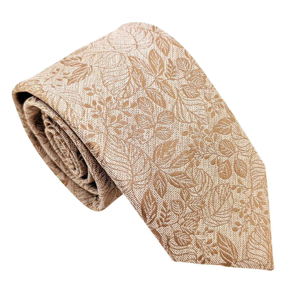 Bronze Woodland Leaves Wedding Tie
