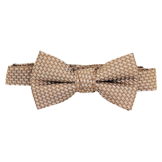 Bronze Woven Boys Bow Tie on an Adjustable Neckstrap
