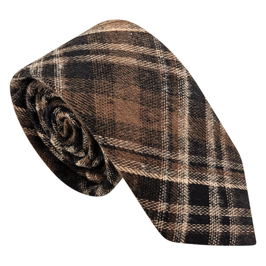Brown-Tartan-Cotton-Wedding-tie