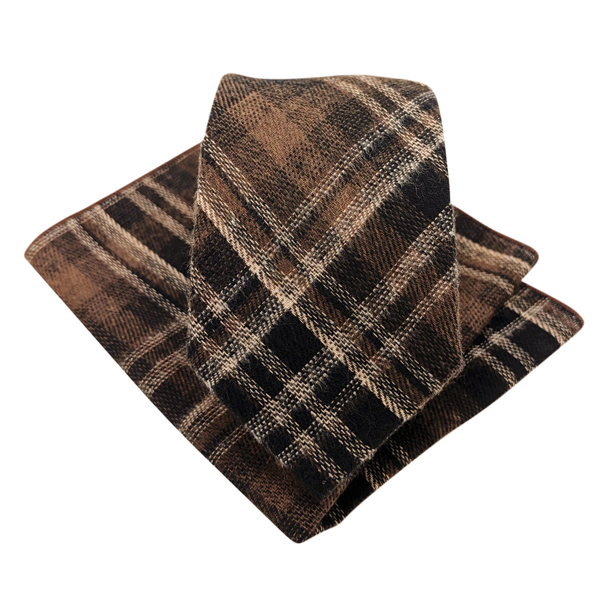 Brown-Tartan-Cotton-tie-and-pocket-square