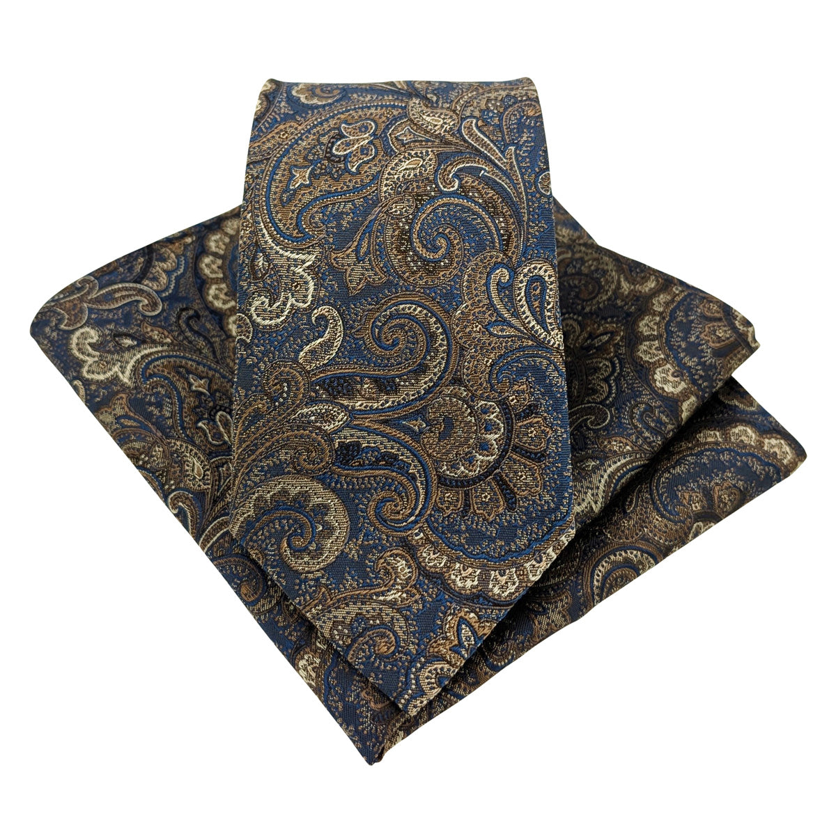 Brown-_-Blue-Paisley-Silk-Wedding-Tie-and-Pocket-Square-Set