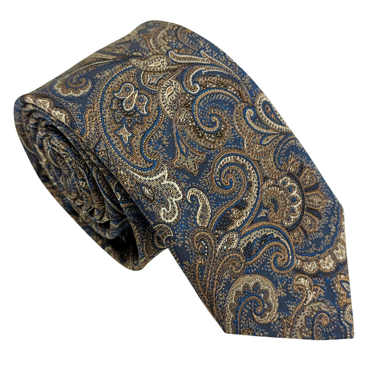 Brown-_-Blue-Paisley-Silk-Wedding-Tie