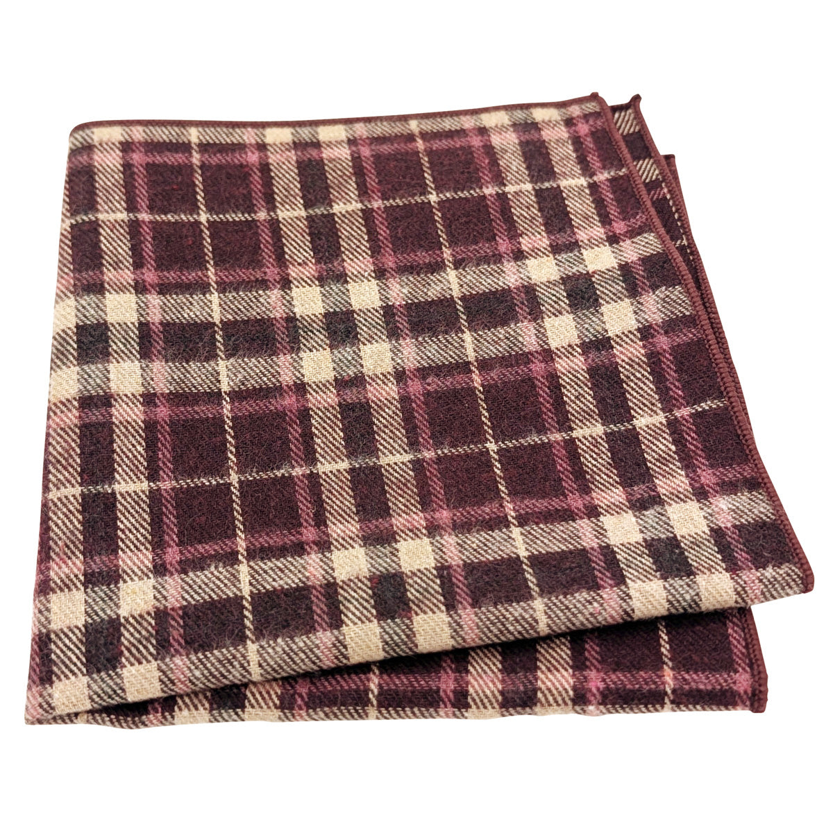 Burgundy-Tartan-Cotton-pocket-square