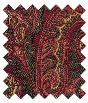 Burgundy-_-Green-Paisley-Silk-Wedding-Tie-Swatch