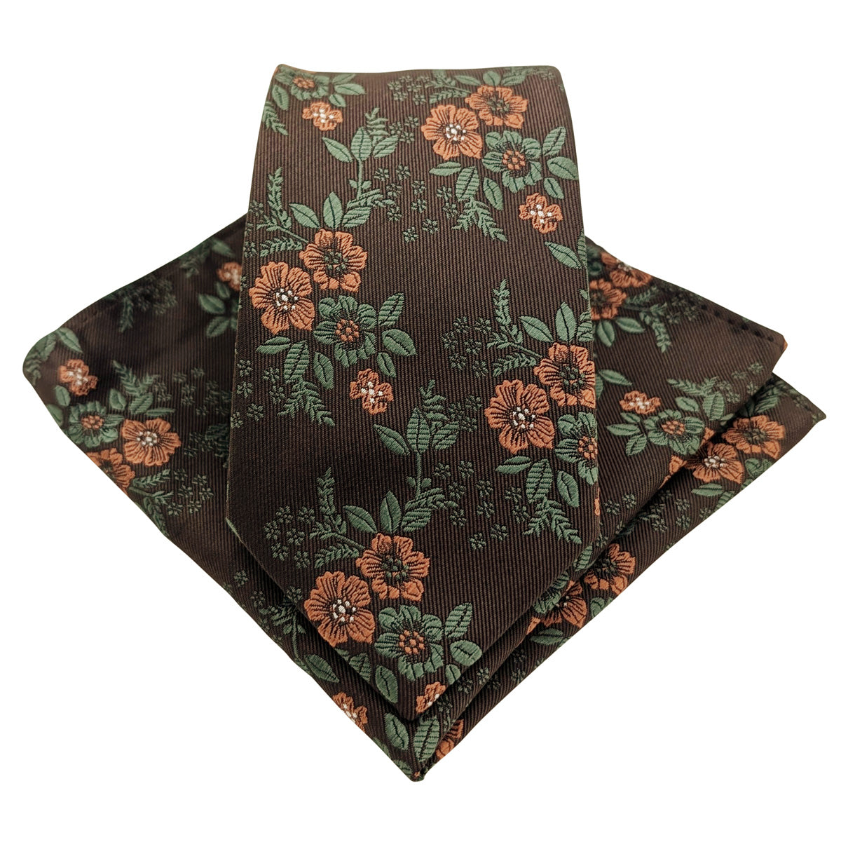 Carob Blossom Wedding Tie and Pocket Square