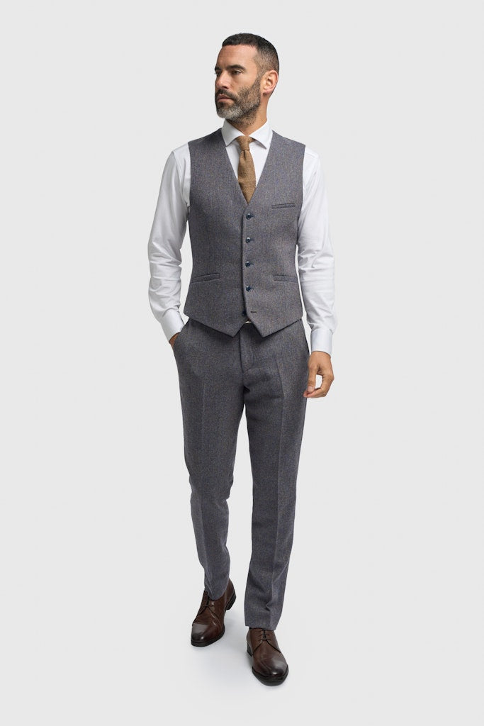Thomas Grey Herringbone Waistcoat
