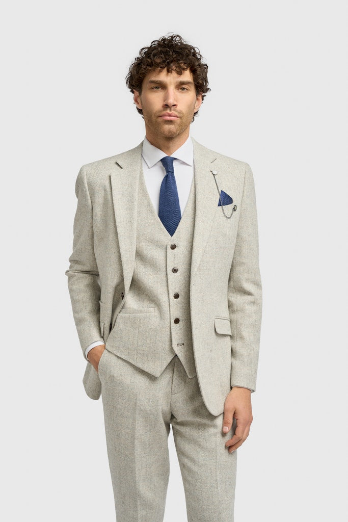Thomas Pearl Grey Herringbone Jacket