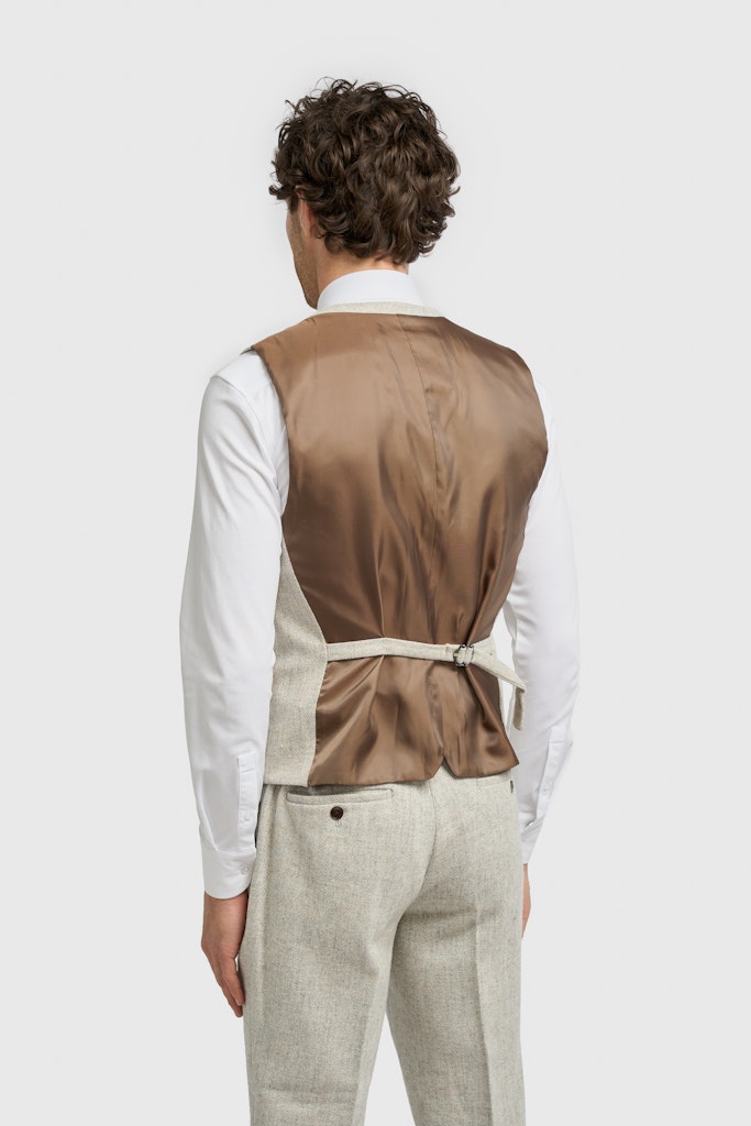 Thomas Pearl Grey Herringbone Waistcoat
