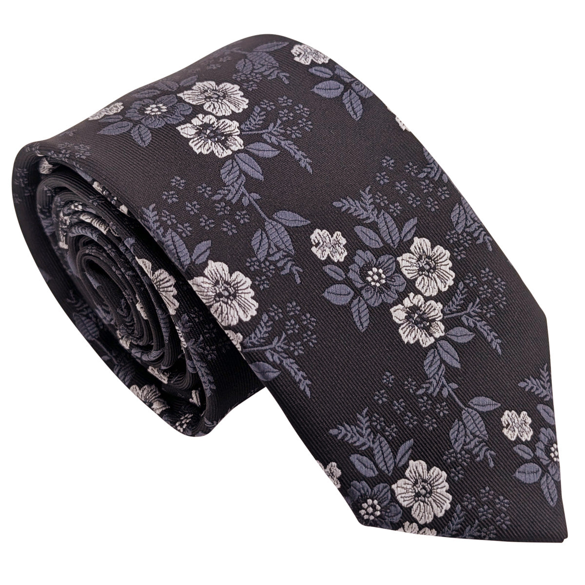 Charcoal Blossom Wedding Tie