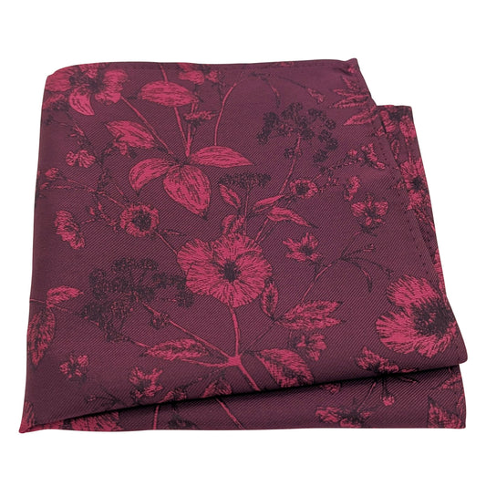 Claret Wildflower Pocket Square
