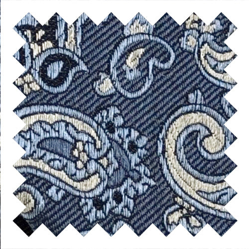 Classic Blue Paisley Silk Wedding Swatch