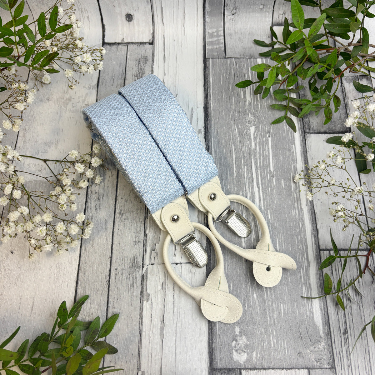 Cloudy Blue Woven Braces