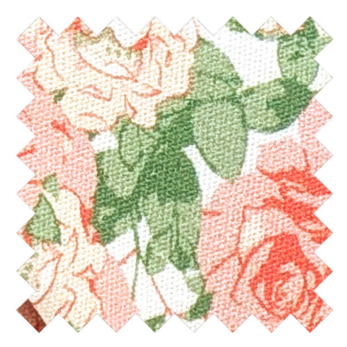Coral Roses Cotton Wedding Swatch