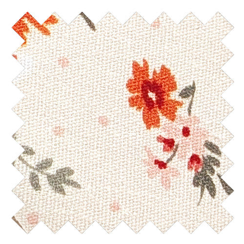 Cream Ditsy Floral Cotton Wedding Swatch