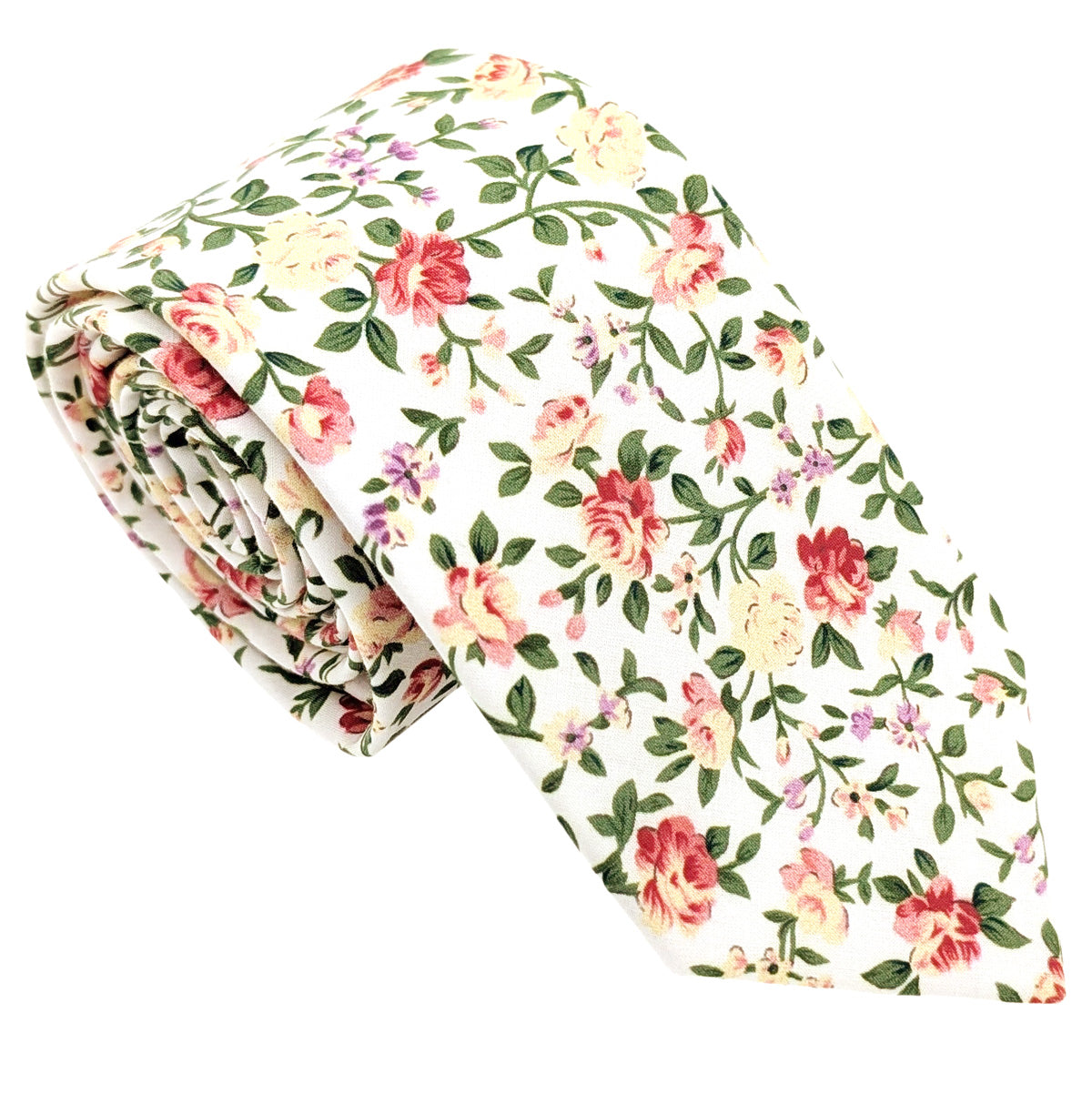 Cream-Garden-Roses-Cotton-Wedding-Tie