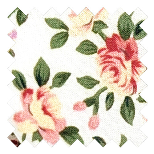 Cream Garden Roses Cotton Wedding Swatch