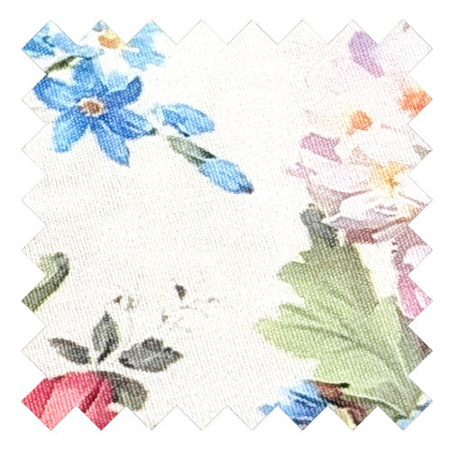 Cream Large Floral Cotton Wedding Swatch