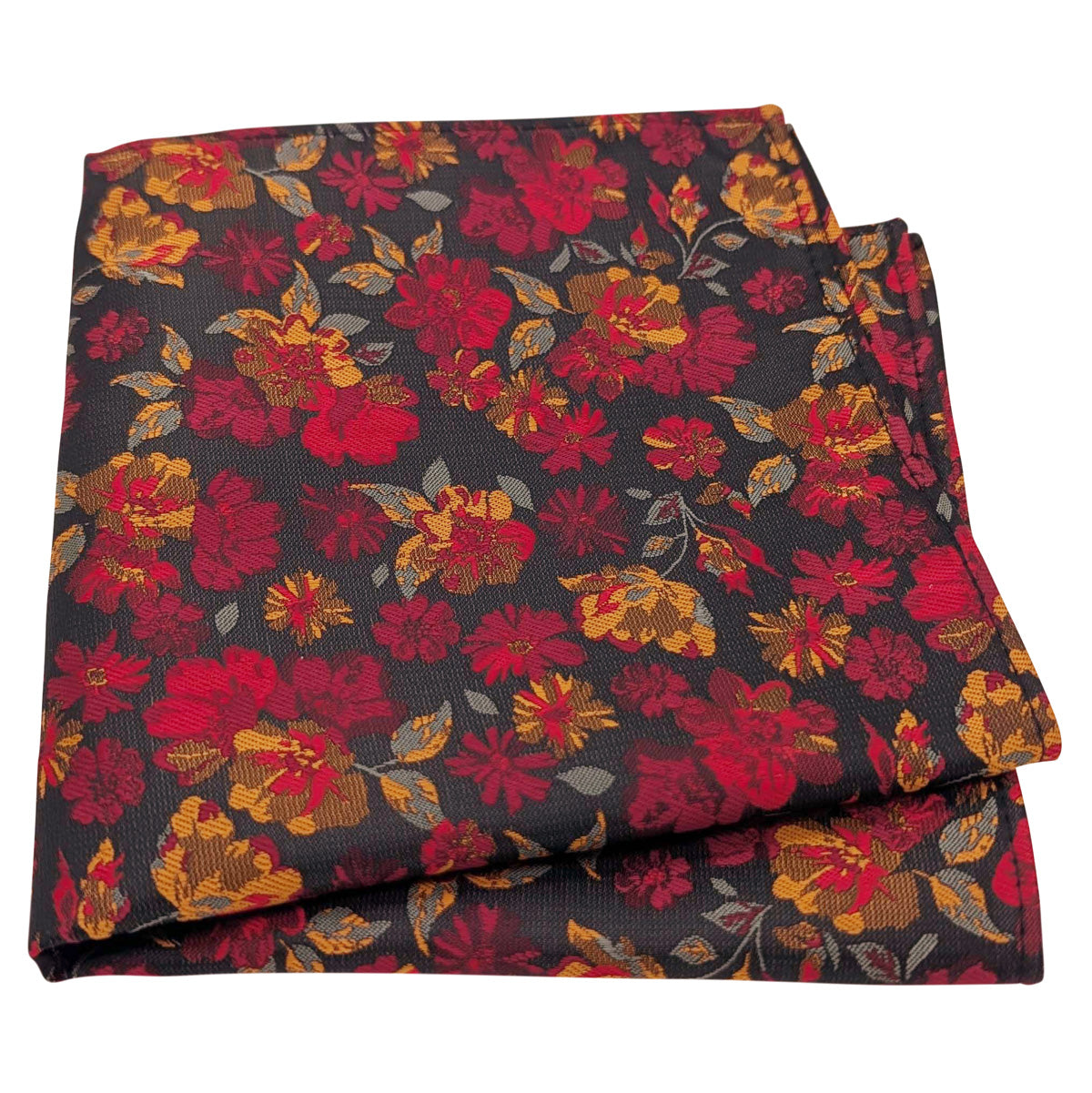 Crimson Flowers Pocket Square