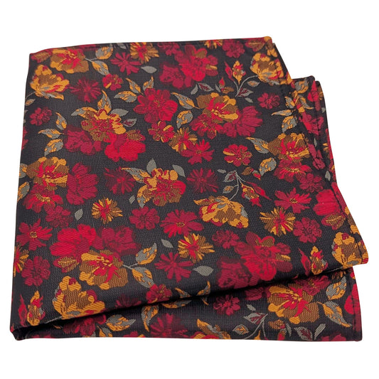 Crimson Flowers Pocket Square