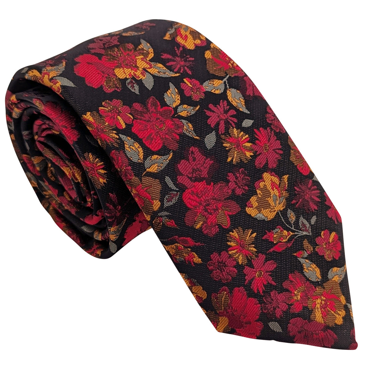 Crimson Flowers Wedding Tie