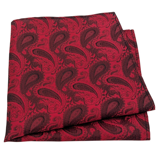 Crimson Paisley Pocket Square
