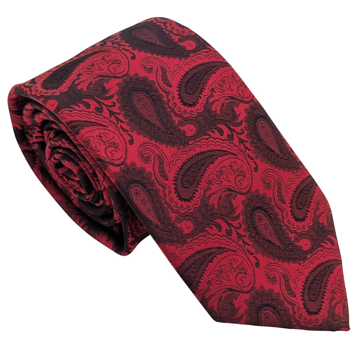 Crimson Paisley Wedding Tie