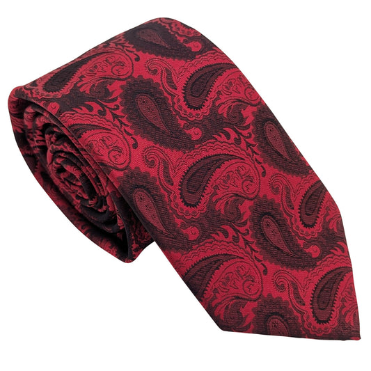 Crimson Paisley Wedding Tie
