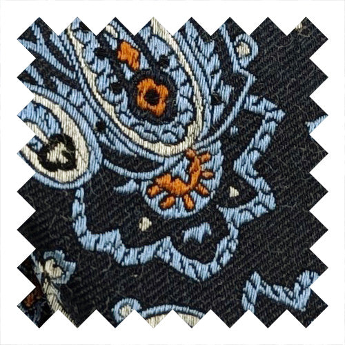Dark Navy Paisley Silk Wedding Swatch