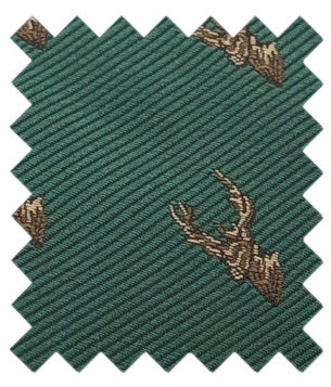 Dark Green Stags Wedding Tie Swatch