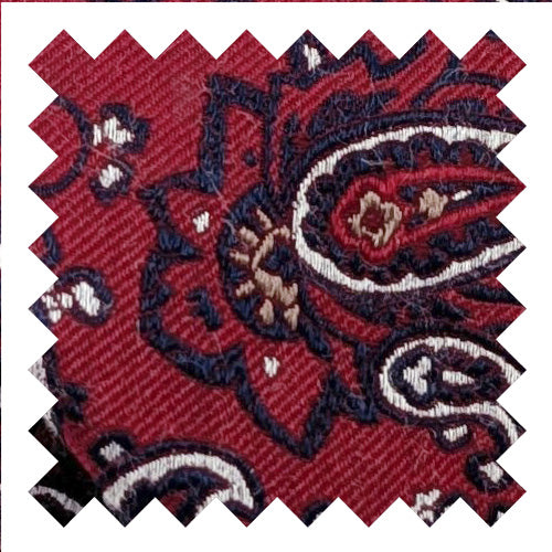 Deep Red Paisley Silk Wedding Swatch