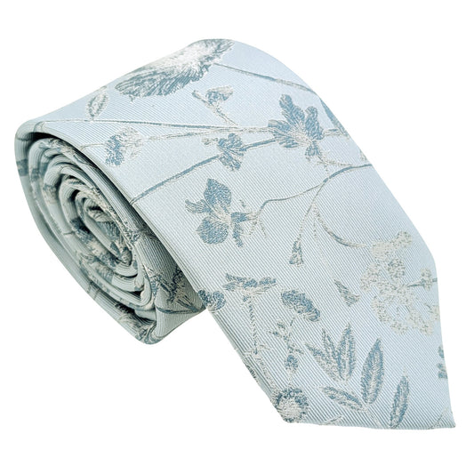 Dusty Blue Wildflower Wedding Tie