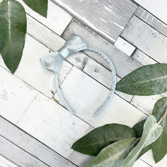 Dusty Blue Bow Headband