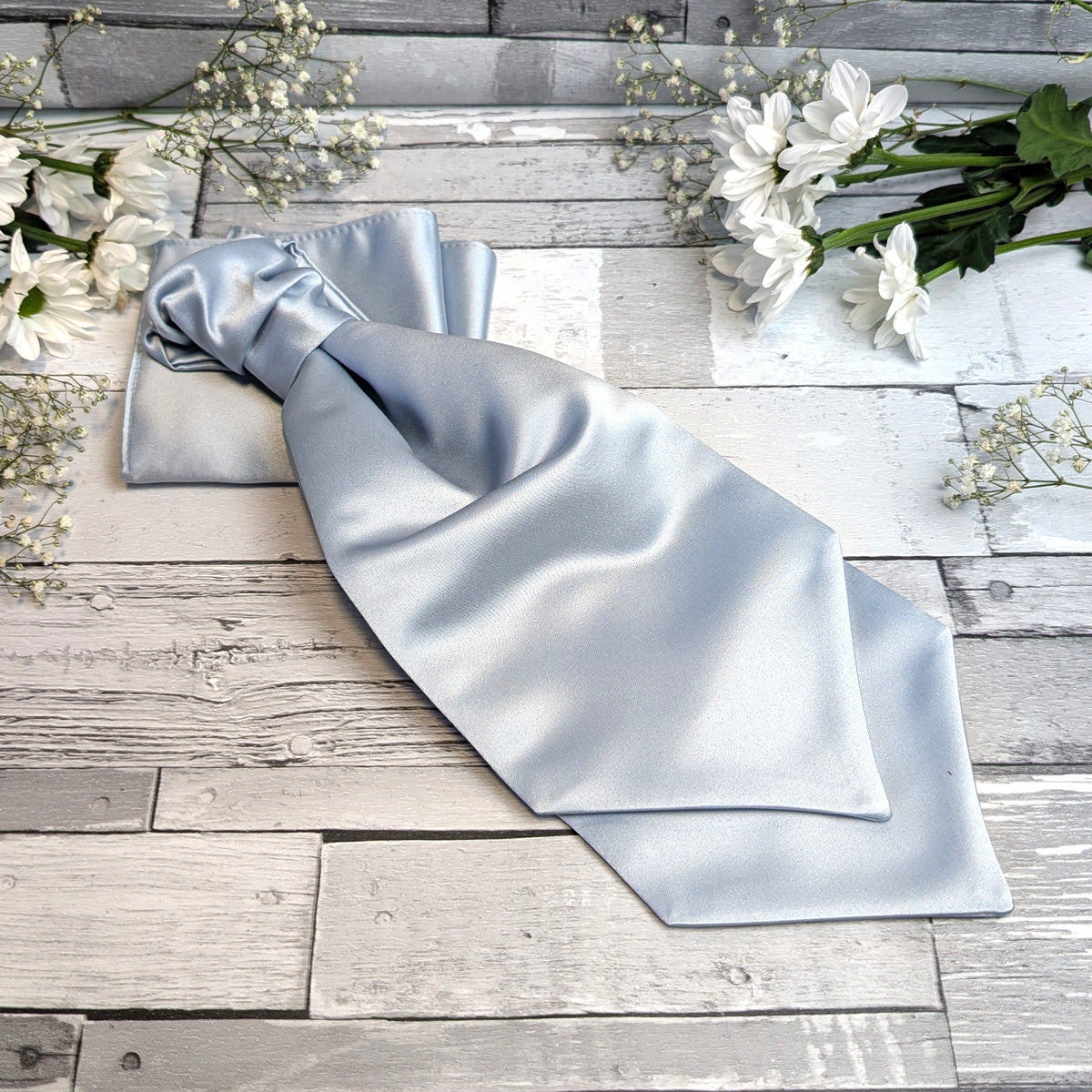 Dusty Blue Cravat and Pocket Square Set