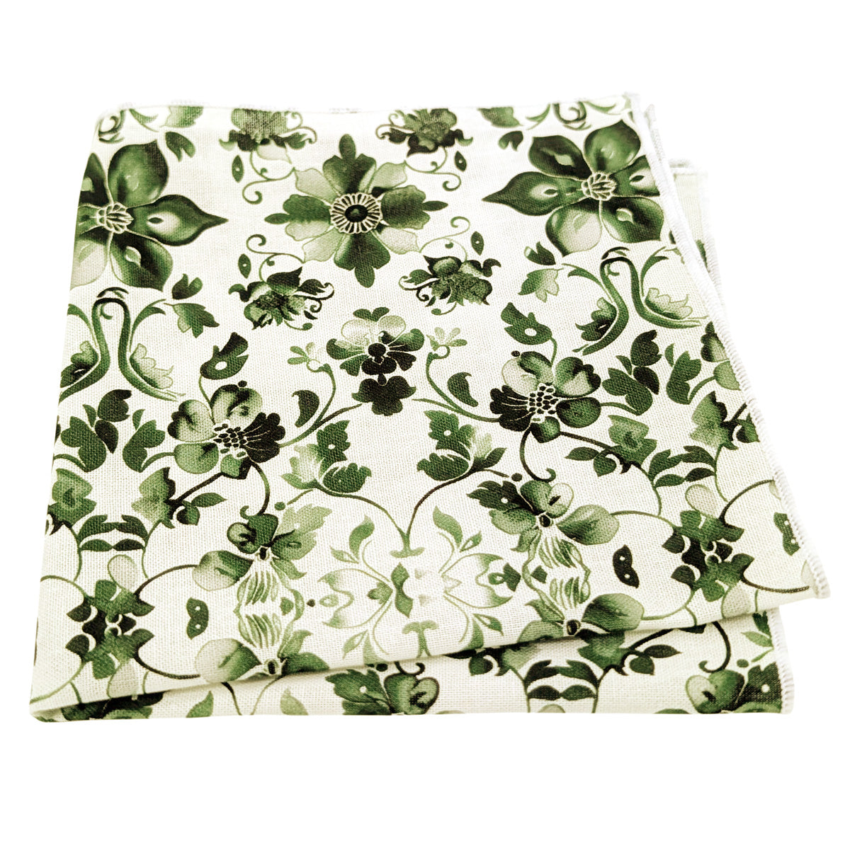 Emerald-Vintage-Floral-Cotton-Pocket-Square