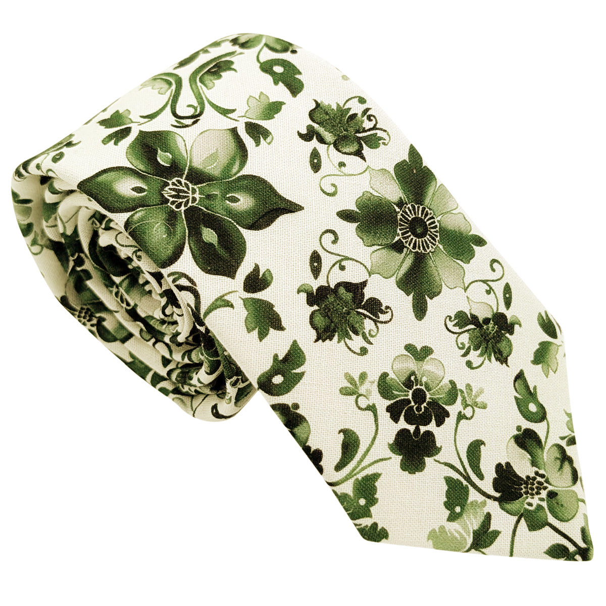 Emerald-Vintage-Floral-Cotton-Wedding-Tie