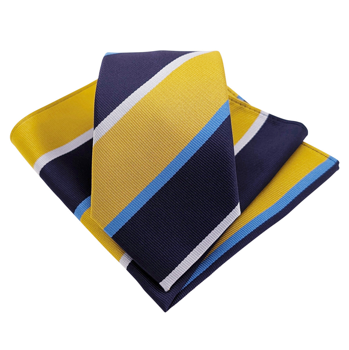 Golden Stripe Tie and Pocket Square Set