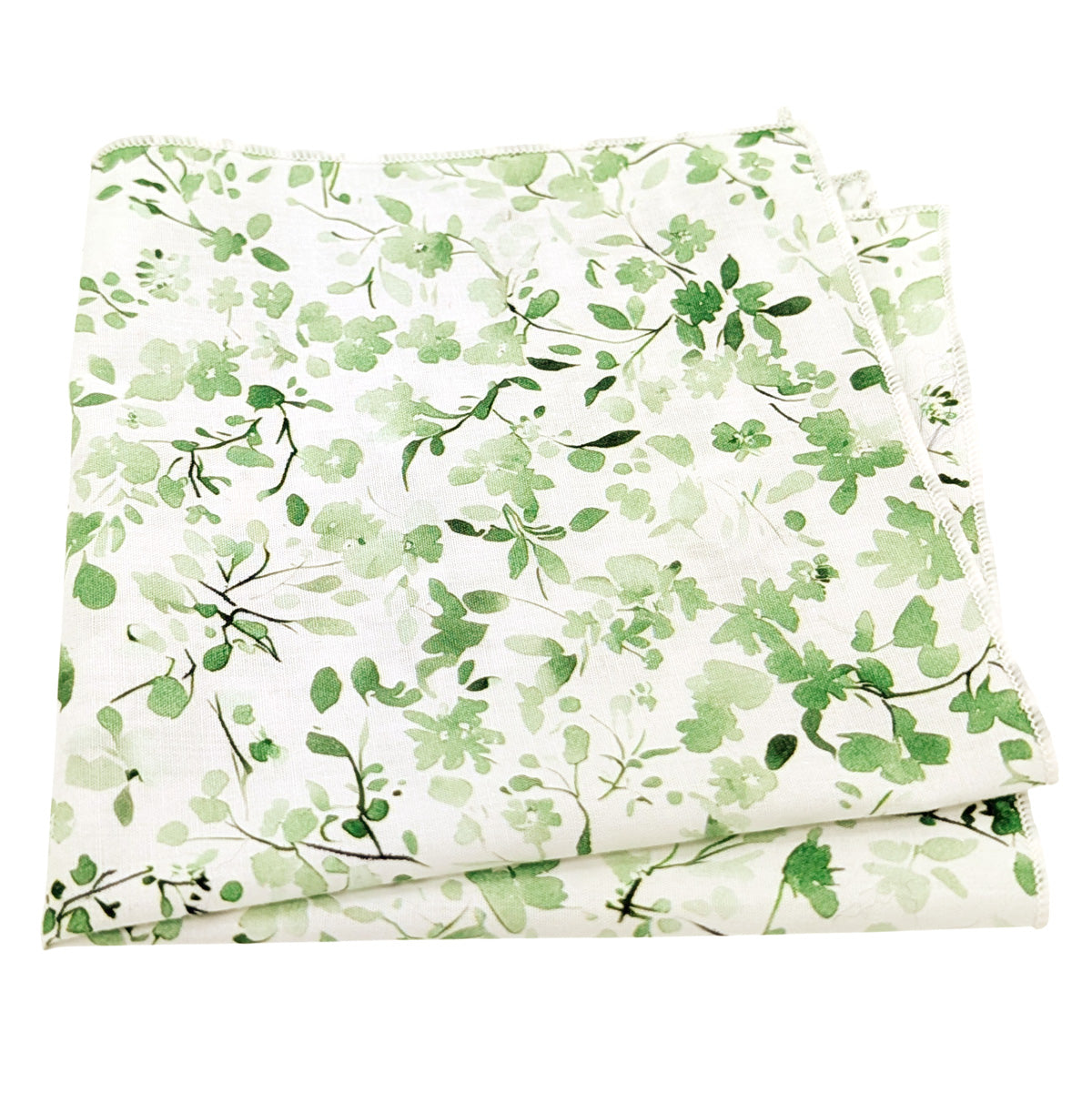 Green-Botanical-Cotton-Pocket-Square