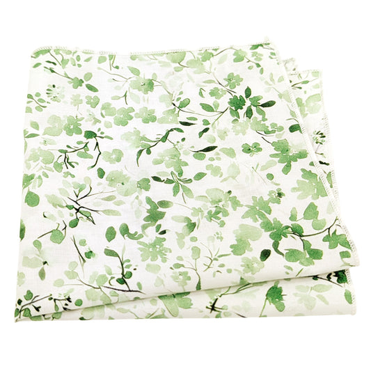Green-Botanical-Cotton-Pocket-Square