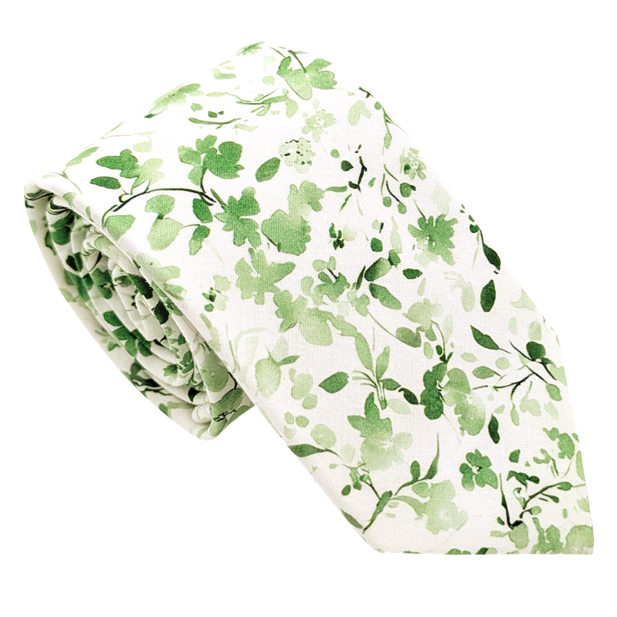 Green-Botanical-Cotton-Wedding-Tie