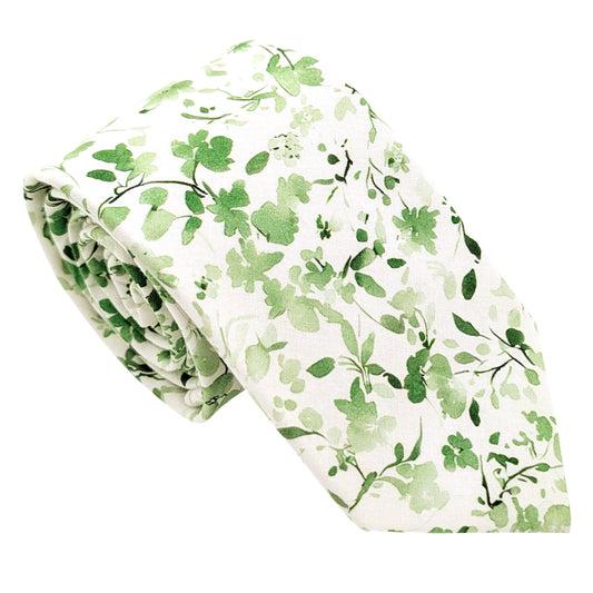 Green-Botanical-Cotton-Wedding-Tie