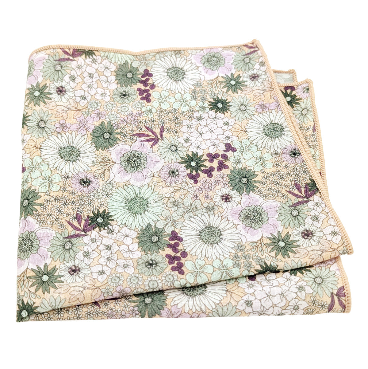 Green-Garden-Flowers-Cotton-Pocket-Square