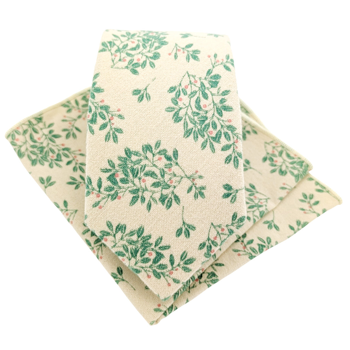 Green-Leaves-Brushed-Cotton-Tie-and-Pocket-Square-Set