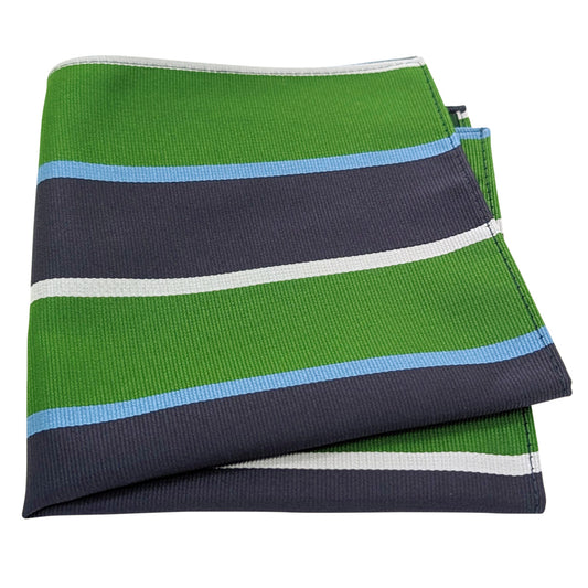 Green Stripe Pocket Square