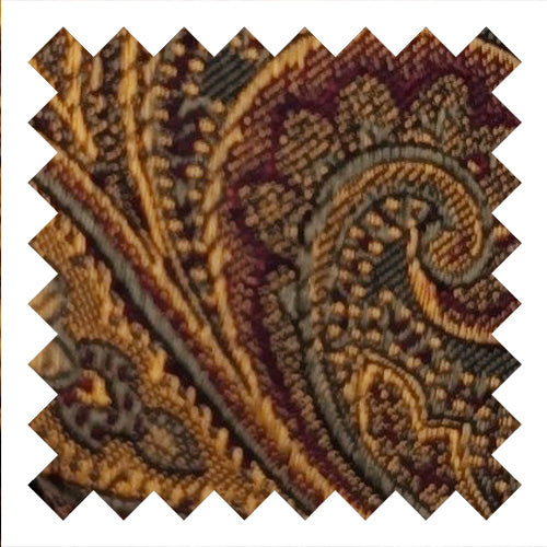 Green & Gold Paisley Silk Wedding Swatch