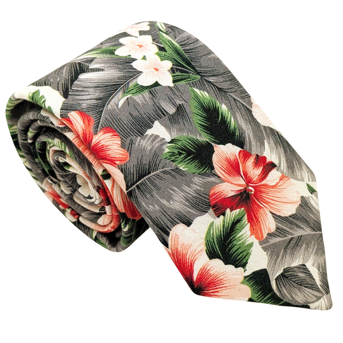 Grey-Hawaiian-Cotton-Wedding-Tie