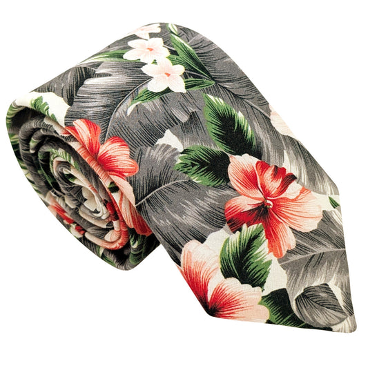 Grey-Hawaiian-Cotton-Wedding-Tie