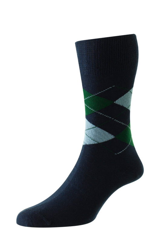 Navy Argyle Wedding Socks