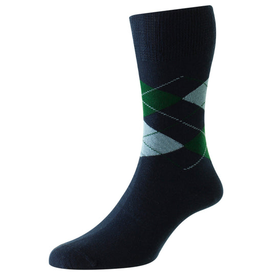 Navy Argyle Wedding Socks