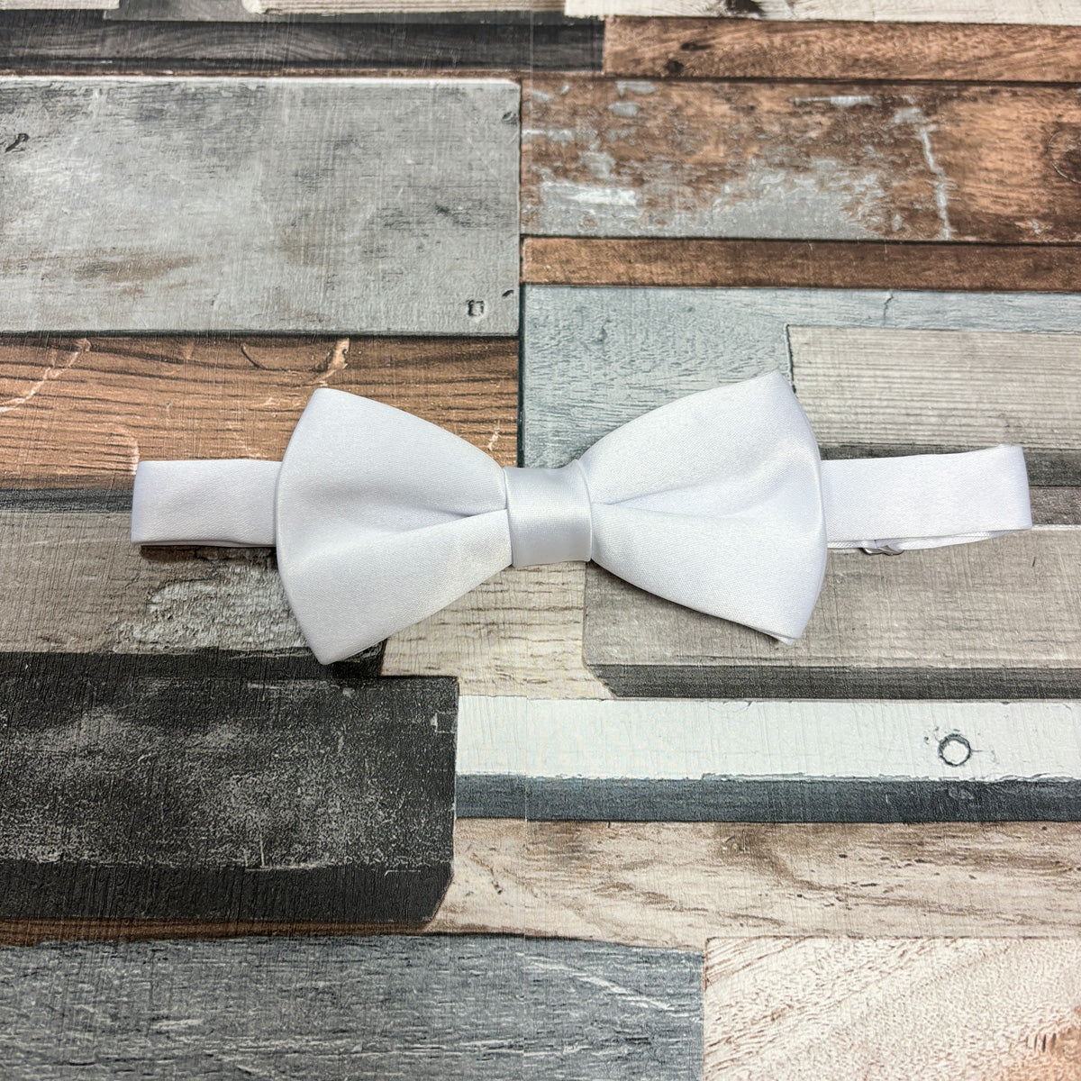 White Satin Bow Tie